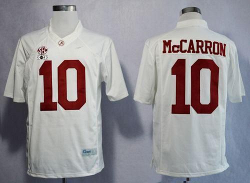 Crimson Tide #10 AJ McCarron White Limited 2016 College Football Playoff National Championship Patch Stitched NCAA Jersey Crimson Tide #10 AJ McCarron White Limited 2016 College Football Playoff National Championship Patch Stitched NCAA Jersey