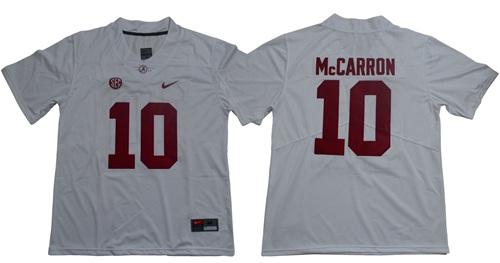 Crimson Tide #10 AJ McCarron White Limited Stitched NCAA Jersey Crimson Tide #10 AJ McCarron White Limited Stitched NCAA Jersey