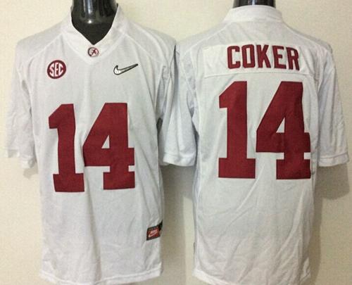 Crimson Tide #14 Jake Coker White Limited Stitched NCAA Jersey Crimson Tide #14 Jake Coker White Limited Stitched NCAA Jersey
