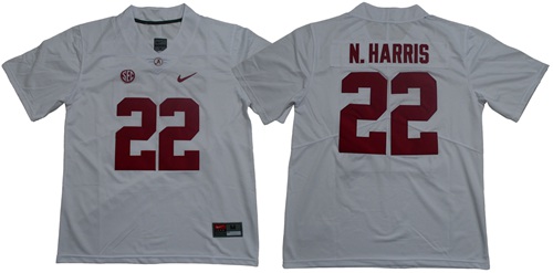 Crimson Tide #22 Najee Harris White Limited Stitched NCAA Jersey Crimson Tide #22 Najee Harris White Limited Stitched NCAA Jersey