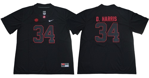 Crimson Tide #34 Damien Harris Blackout Limited Stitched NCAA Jersey Crimson Tide #34 Damien Harris Blackout Limited Stitched NCAA Jersey