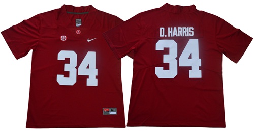 Crimson Tide #34 Damien Harris Red Limited Stitched NCAA Jersey Crimson Tide #34 Damien Harris Red Limited Stitched NCAA Jersey