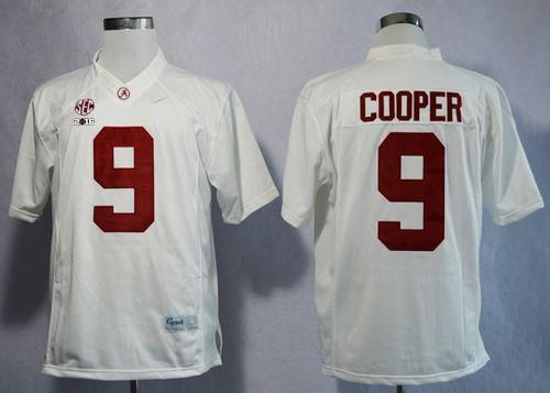 Crimson Tide #9 Amari Cooper White Limited 2016 College Football Playoff National Championship Patch Stitched NCAA Jersey Crimson Tide #9 Amari Cooper White Limited 2016 College Football Playoff National Championship Patch Stitched NCAA Jersey