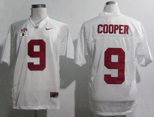 Crimson Tide #9 Amari Cooper White SEC & 2016 College Football Playoff National Championship Patch Stitched NCAA Jersey Crimson Tide #9 Amari Cooper White SEC & 2016 College Football Playoff National Championship Patch Stitched NCAA Jersey