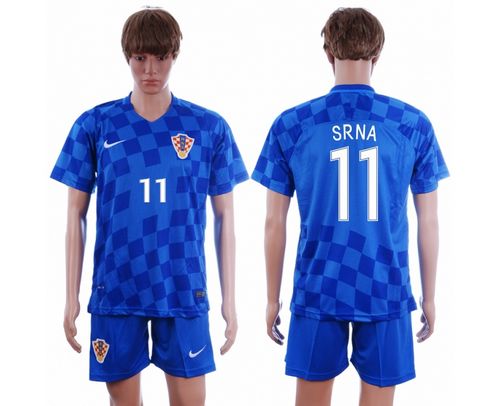 Croatia #11 Srna Away Soccer Country Jersey Croatia #11 Srna Away Soccer Country Jersey
