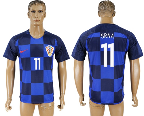 Croatia #11 Srna Away Soccer Country Jersey Croatia #11 Srna Away Soccer Country Jersey