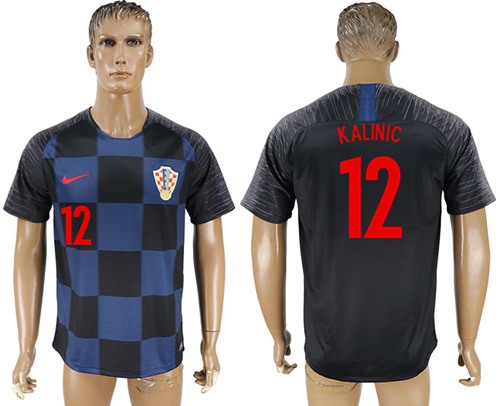 Croatia #12 Kalinic Away Soccer Country Jersey