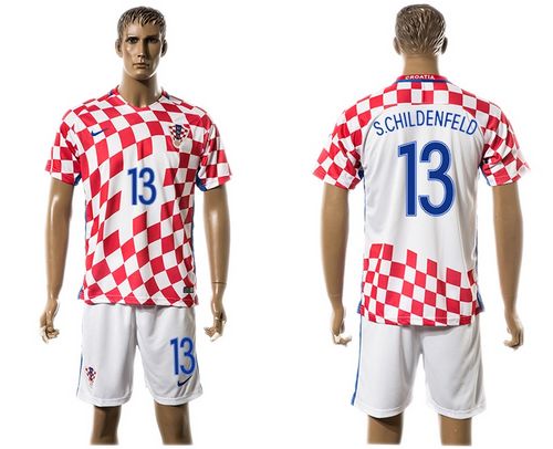 Croatia #13 S.Childenfeld Home Soccer Country Jersey Croatia #13 S.Childenfeld Home Soccer Country Jersey