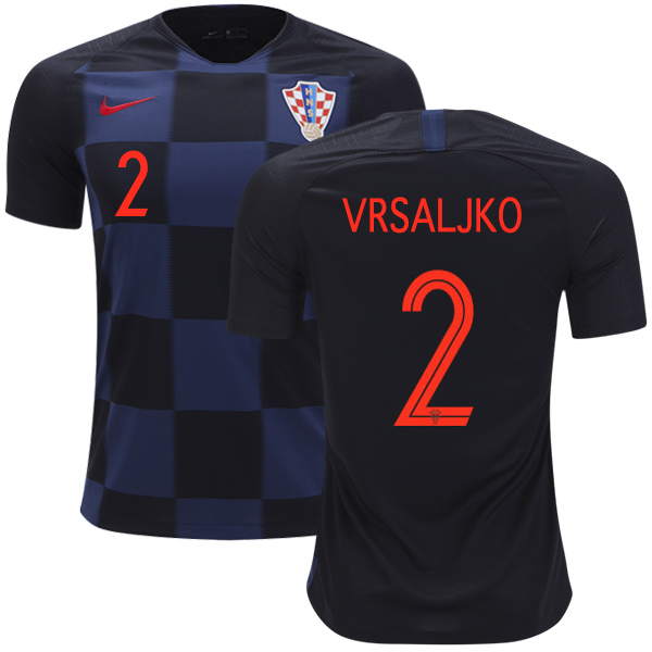 Croatia #2 Vrsaljko Away Kid Soccer Country Jersey Croatia #2 Vrsaljko Away Kid Soccer Country Jersey
