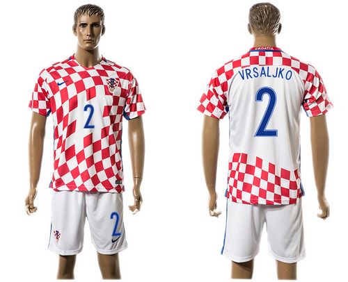Croatia #2 Vrsaljko Home Soccer Country Jersey Croatia #2 Vrsaljko Home Soccer Country Jersey