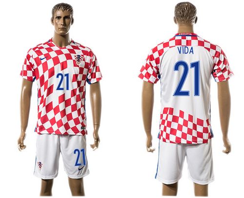 Croatia #21 Vida Home Soccer Country Jersey Croatia #21 Vida Home Soccer Country Jersey