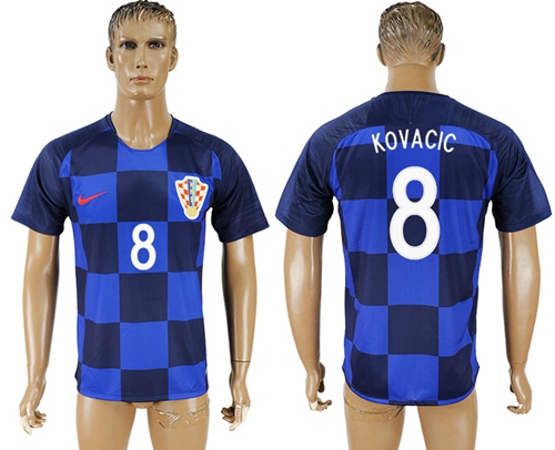 Croatia #8 Kovacic Away Soccer Country Jersey Croatia #8 Kovacic Away Soccer Country Jersey