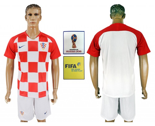 Croatia Blank Home Soccer Country Jersey Croatia Blank Home Soccer Country Jersey