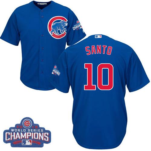 Cubs #10 Ron Santo Blue Alternate 2016 World Series Champions Stitched Youth MLB Jersey Cubs #10 Ron Santo Blue Alternate 2016 World Series Champions Stitched Youth MLB Jersey