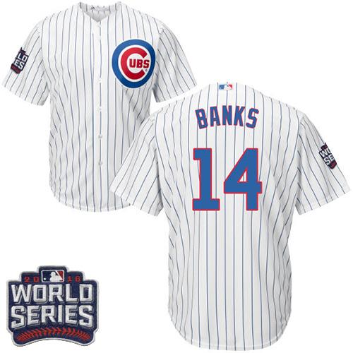 Cubs #14 Ernie Banks White Home 2016 World Series Bound Stitched Youth MLB Jersey Cubs #14 Ernie Banks White Home 2016 World Series Bound Stitched Youth MLB Jersey