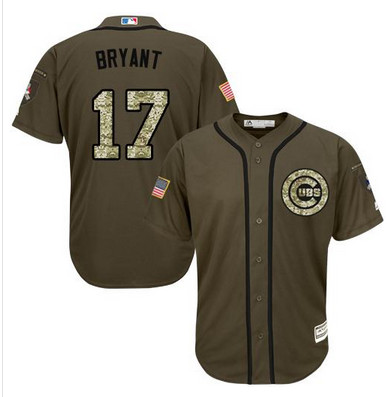Cubs #17 Kris Bryant Green Salute to Service Stitched MLB Jersey Cubs #17 Kris Bryant Green Salute to Service Stitched MLB Jersey