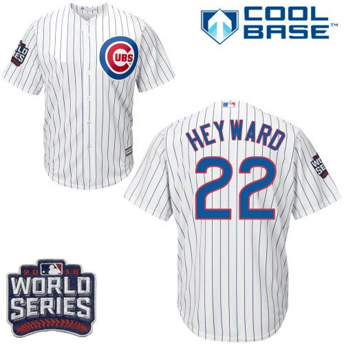 Cubs #22 Jason Heyward White Home 2016 World Series Bound Stitched Youth MLB Jersey
