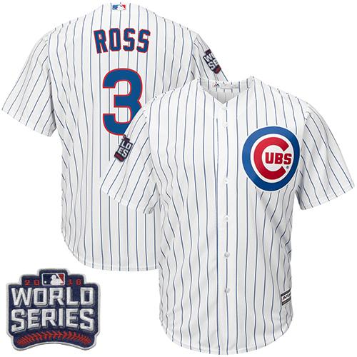 Cubs #3 David Ross White Home 2016 World Series Bound Stitched Youth MLB Jersey Cubs #3 David Ross White Home 2016 World Series Bound Stitched Youth MLB Jersey