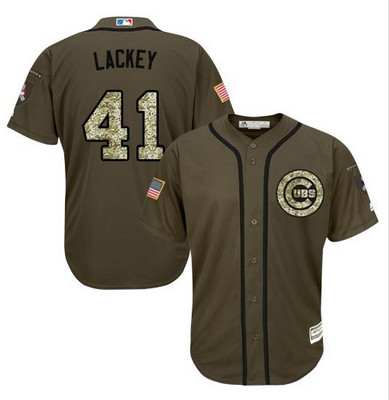 Cubs #41 John Lackey Green Salute to Service Stitched MLB Jersey Cubs #41 John Lackey Green Salute to Service Stitched MLB Jersey