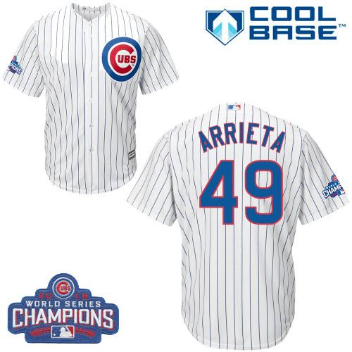 Cubs #49 Jake Arrieta White Home 2016 World Series Champions Stitched Youth MLB Jersey Cubs #49 Jake Arrieta White Home 2016 World Series Champions Stitched Youth MLB Jersey
