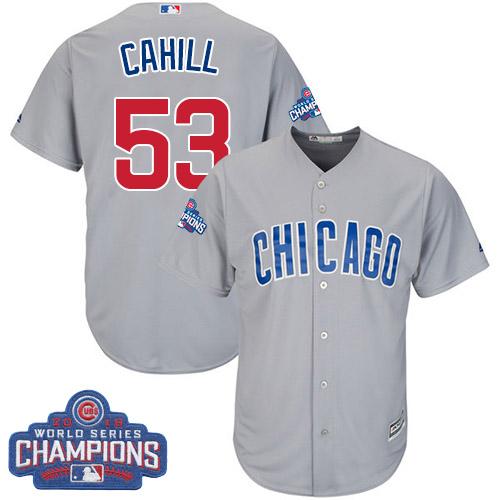Cubs #53 Trevor Cahill Grey Road 2016 World Series Champions Stitched Youth MLB Jersey Cubs #53 Trevor Cahill Grey Road 2016 World Series Champions Stitched Youth MLB Jersey