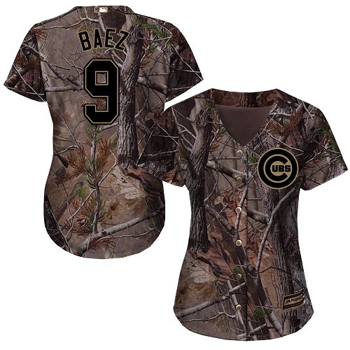 Cubs #9 Javier Baez Camo Realtree Collection Cool Base Women's Stitched Baseball Jersey Cubs #9 Javier Baez Camo Realtree Collection Cool Base Women's Stitched Baseball Jersey