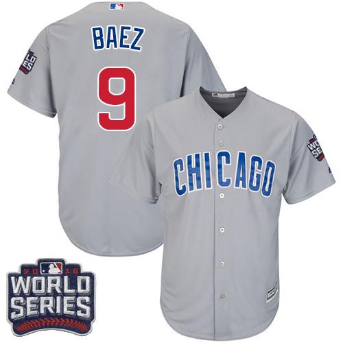 Cubs #9 Javier Baez Grey Road 2016 World Series Bound Stitched Youth MLB Jersey Cubs #9 Javier Baez Grey Road 2016 World Series Bound Stitched Youth MLB Jersey