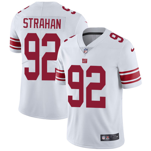 Custom Giants #92 Michael Strahan White Men's Stitched NFL Vapor Untouchable Limited Jersey Size 5XL 6XL