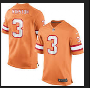 Customized Buccaneers #3 Jameis Winston Oranget Stitched NFL Game Jersey