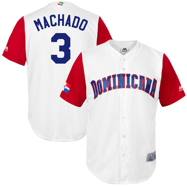 Team Dominican Republic #3 Machado 2017 World Baseball Classic Authentic Customized Stitched MLB Jersey