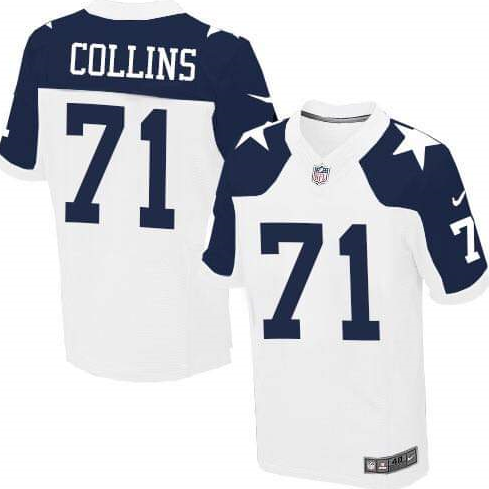 Dallas Cowboys #71 Collins Thanksgiving White Elite Jersey