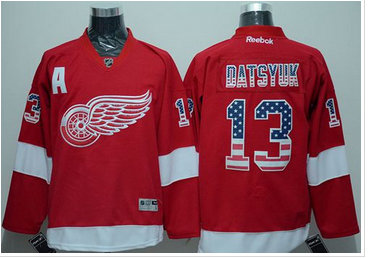 Detroit Red Wings #13 Pavel Datsyuk Red USA Flag Fashion Stitched NHL Jersey Detroit Red Wings #13 Pavel Datsyuk Red USA Flag Fashion Stitched NHL Jersey