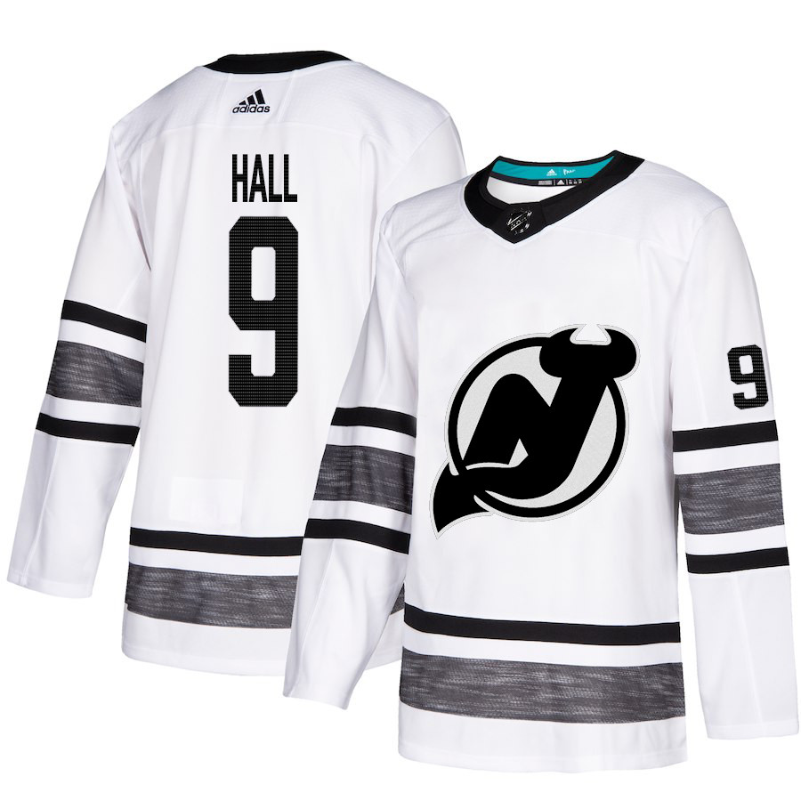 Devils #9 Taylor Hall White Authentic 2019 All-Star Stitched Youth Hockey Jersey