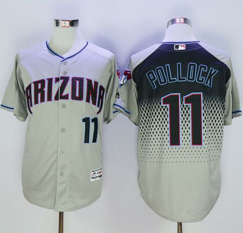 Diamondbacks #11 A. J. Pollock Gray Capri New Cool Base Stitched MLB Jersey Diamondbacks #11 A. J. Pollock Gray Capri New Cool Base Stitched MLB Jersey