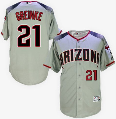 Diamondbacks #21 Zack Greinke Gray Brick New Cool Base Stitched MLB Jersey