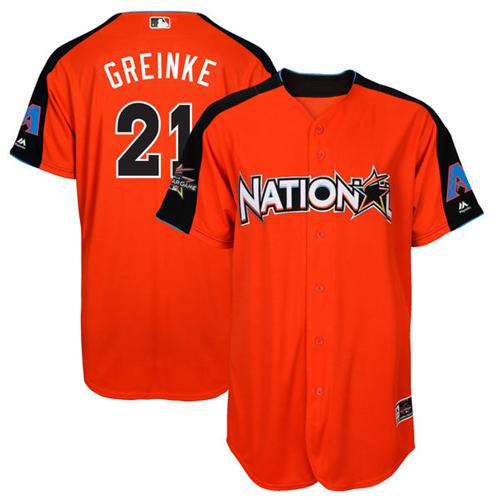 Diamondbacks #21 Zack Greinke Orange 2017 All-Star National League Stitched MLB Jersey Diamondbacks #21 Zack Greinke Orange 2017 All-Star National League Stitched MLB Jersey
