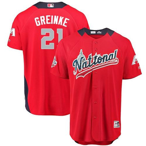 Diamondbacks #21 Zack Greinke Red 2018 All-Star National League Stitched Baseball Jersey Diamondbacks #21 Zack Greinke Red 2018 All-Star National League Stitched Baseball Jersey