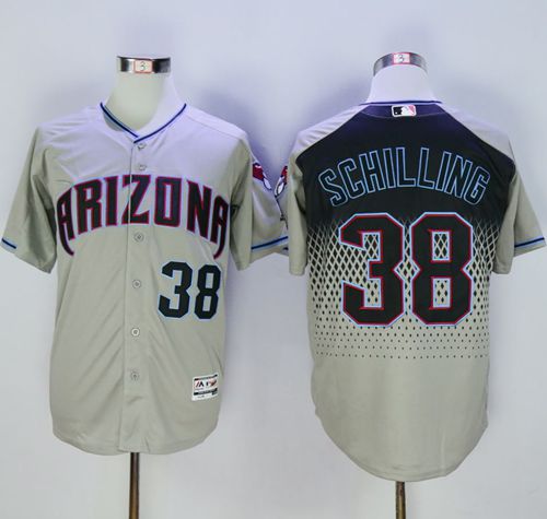 Diamondbacks #38 Curt Schilling Gray Capri New Cool Base Stitched MLB Jersey Diamondbacks #38 Curt Schilling Gray Capri New Cool Base Stitched MLB Jersey
