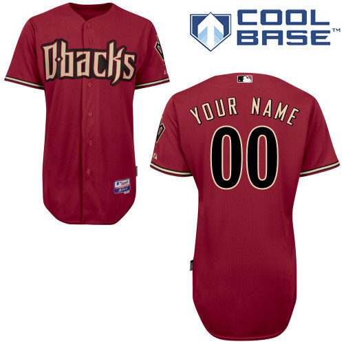 Diamondbacks Red Customized Men Cool Base Jersey