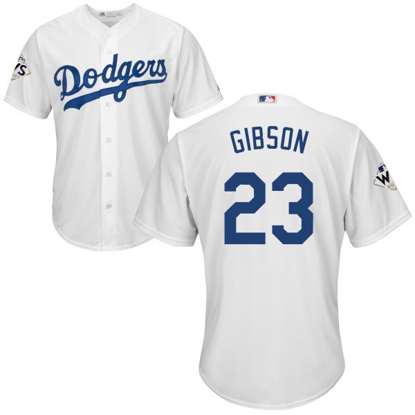 Dodgers #23 Kirk Gibson White Cool Base 2017 World Series Bound Stitched Youth MLB Jersey
