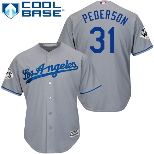 Dodgers #31 Joc Pederson Grey Cool Base 2017 World Series Bound Stitched Youth MLB Jersey Dodgers #31 Joc Pederson Grey Cool Base 2017 World Series Bound Stitched Youth MLB Jersey