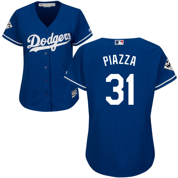 Dodgers #31 Mike Piazza Blue Alternate 2017 World Series Bound Women's Stitched MLB Jersey Dodgers #31 Mike Piazza Blue Alternate 2017 World Series Bound Women's Stitched MLB Jersey