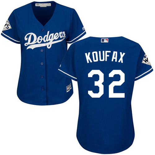Dodgers #32 Sandy Koufax Blue Alternate 2017 World Series Bound Women's Stitched MLB Jersey Dodgers #32 Sandy Koufax Blue Alternate 2017 World Series Bound Women's Stitched MLB Jersey