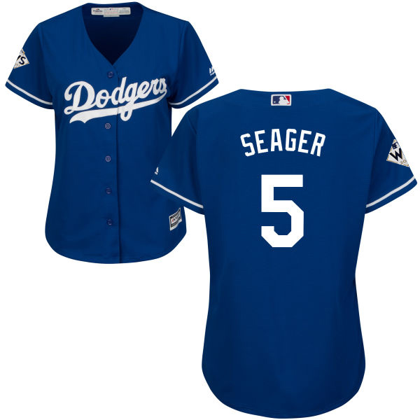Dodgers #5 Corey Seager Blue Alternate 2017 World Series Bound Women's Stitched MLB Jersey Dodgers #5 Corey Seager Blue Alternate 2017 World Series Bound Women's Stitched MLB Jersey