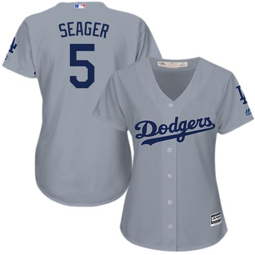 Dodgers #5 Corey Seager Grey Alternate Road Women's Stitched MLB Jersey Dodgers #5 Corey Seager Grey Alternate Road Women's Stitched MLB Jersey