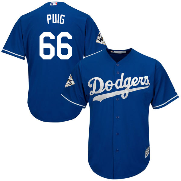 Dodgers #66 Yasiel Puig Blue Cool Base 2017 World Series Bound Stitched Youth MLB Jersey Dodgers #66 Yasiel Puig Blue Cool Base 2017 World Series Bound Stitched Youth MLB Jersey