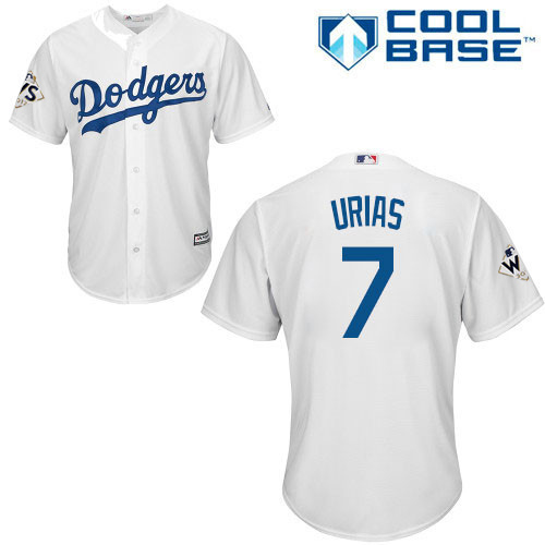 Dodgers #7 Julio Urias White Cool Base 2017 World Series Bound Stitched Youth MLB Jersey