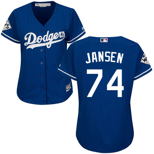 Dodgers #74 Kenley Jansen Blue Alternate 2017 World Series Bound Women's Stitched MLB Jersey Dodgers #74 Kenley Jansen Blue Alternate 2017 World Series Bound Women's Stitched MLB Jersey