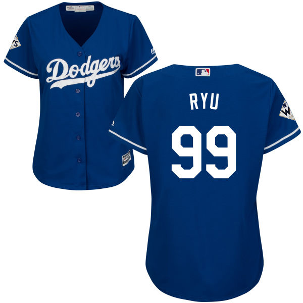 Dodgers #99 Hyun-Jin Ryu Blue Alternate 2017 World Series Bound Women's Stitched MLB Jersey Dodgers #99 Hyun-Jin Ryu Blue Alternate 2017 World Series Bound Women's Stitched MLB Jersey