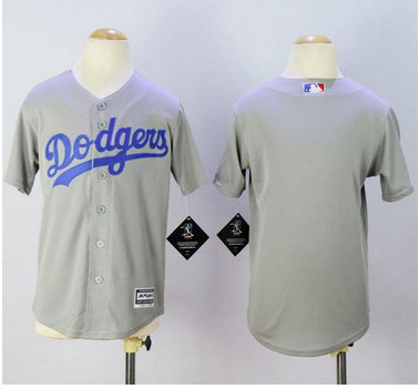 Dodgers Blank Grey Cool Base Stitched Youth MLB Jersey